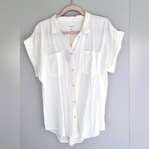 NWT Thread & Supply White Linen Blend Top Size Medium